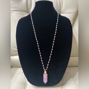 Luxe tribe rose quartz necklace